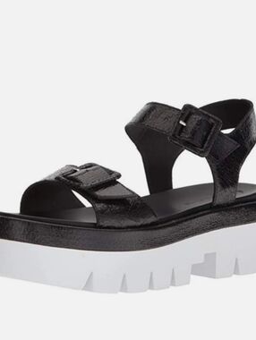 Kendall & Kylie Black Strappy Platform Lug Sandals